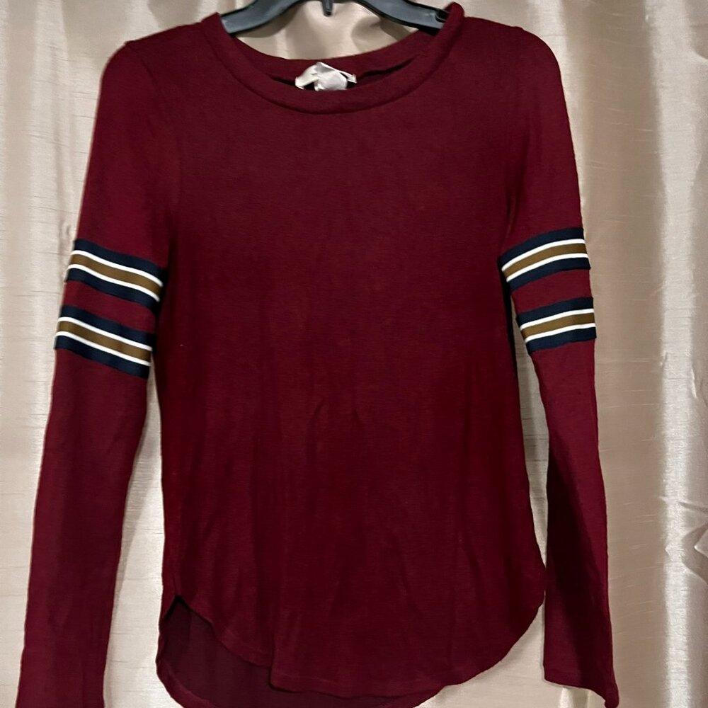 Maroon Long Sleeve Fleece Shirt
